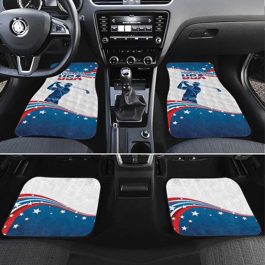 Personalized USA Golf Car Mats 2024 United States Flag Curve Style - Wonder Print Shop