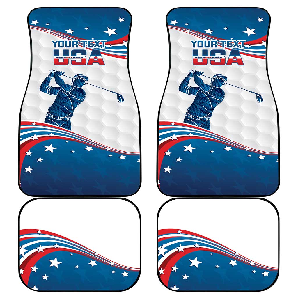 Personalized USA Golf Car Mats 2024 United States Flag Curve Style - Wonder Print Shop