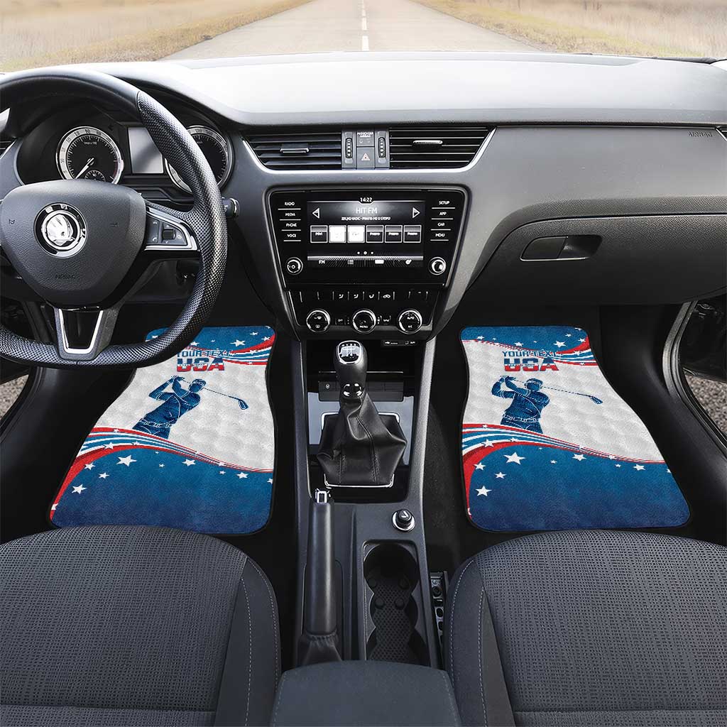Personalized USA Golf Car Mats 2024 United States Flag Curve Style - Wonder Print Shop