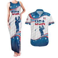 Personalized USA Golf Couples Matching Tank Maxi Dress and Hawaiian Shirt 2024 United States Flag Curve Style - Wonder Print Shop