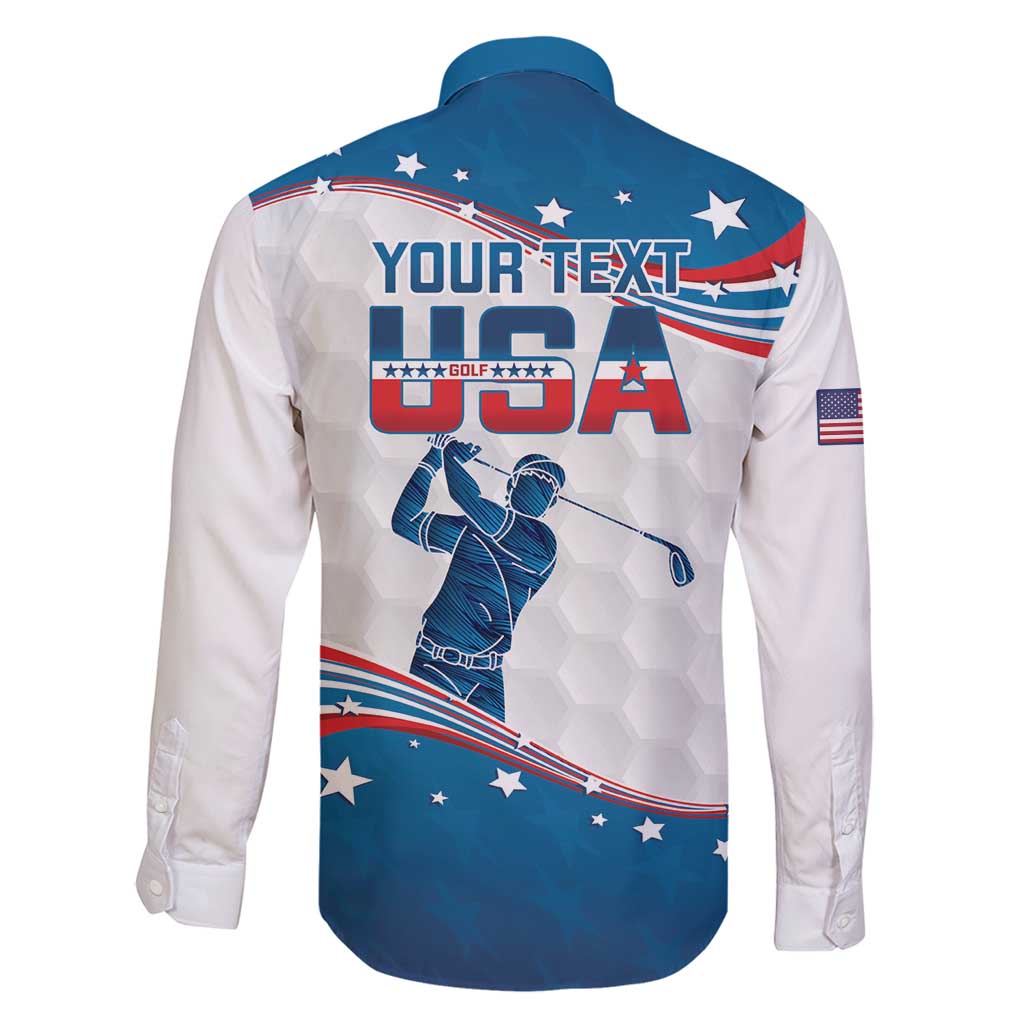 Personalized USA Golf Family Matching Off Shoulder Maxi Dress and Hawaiian Shirt 2024 United States Flag Curve Style - Wonder Print Shop