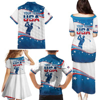 Personalized USA Golf Family Matching Puletasi and Hawaiian Shirt 2024 United States Flag Curve Style - Wonder Print Shop