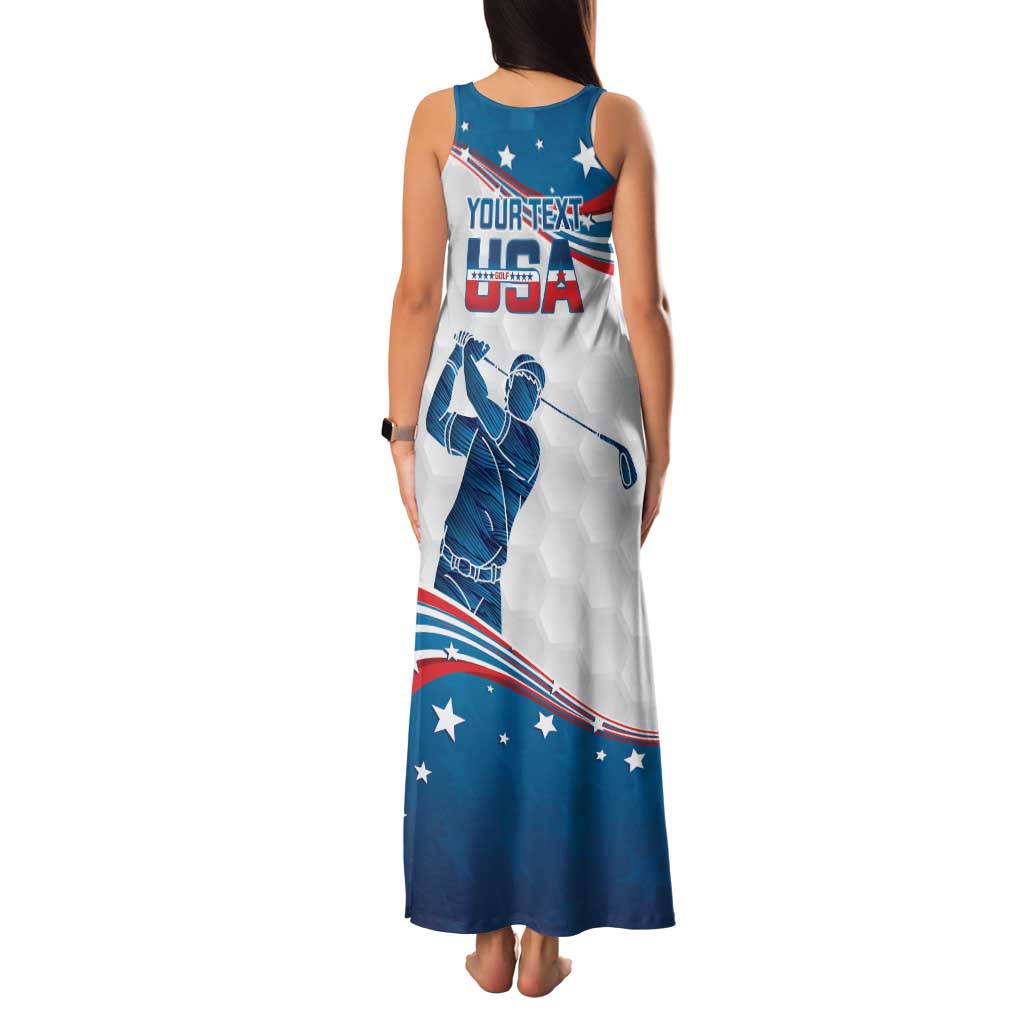 Personalized USA Golf Family Matching Tank Maxi Dress and Hawaiian Shirt 2024 United States Flag Curve Style - Wonder Print Shop