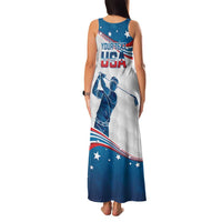 Personalized USA Golf Family Matching Tank Maxi Dress and Hawaiian Shirt 2024 United States Flag Curve Style - Wonder Print Shop