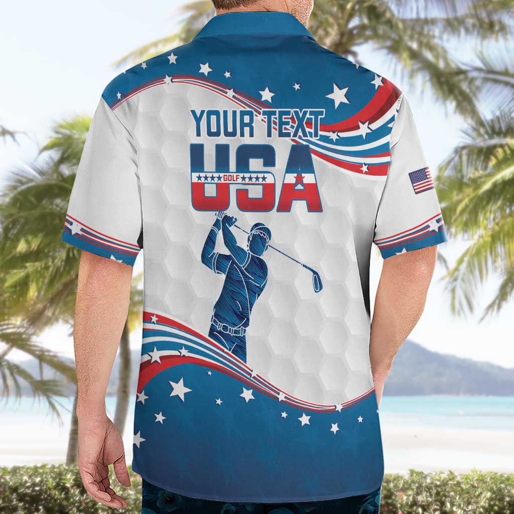 Personalized USA Golf Hawaiian Shirt 2024 United States Flag Curve Style - Wonder Print Shop