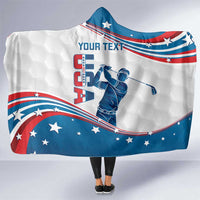 Personalized USA Golf Hooded Blanket 2024 United States Flag Curve Style