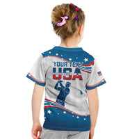 Personalized USA Golf Kid T Shirt 2024 United States Flag Curve Style - Wonder Print Shop