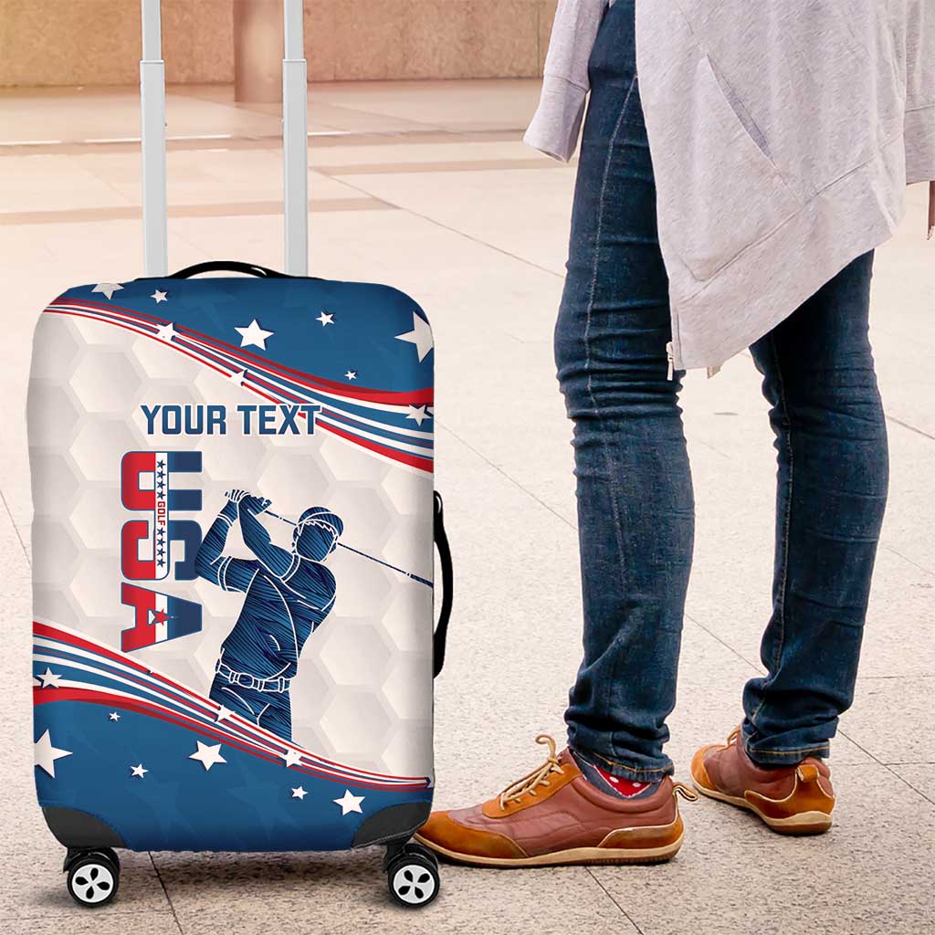 Personalized USA Golf Luggage Cover 2024 United States Flag Curve Style - Wonder Print Shop