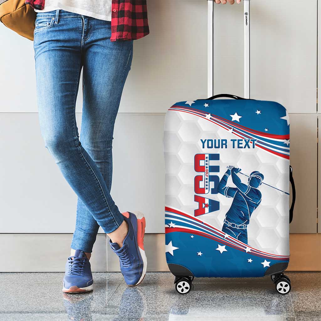 Personalized USA Golf Luggage Cover 2024 United States Flag Curve Style - Wonder Print Shop