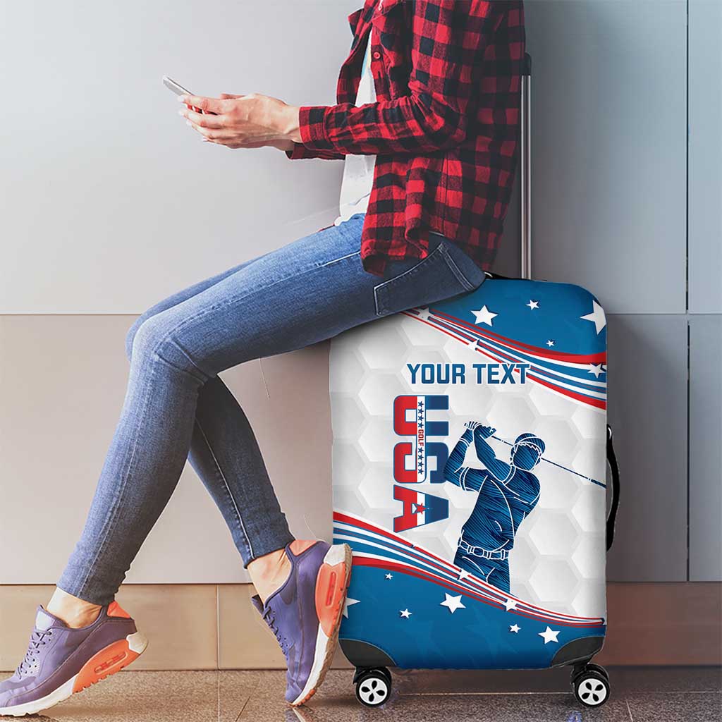 Personalized USA Golf Luggage Cover 2024 United States Flag Curve Style - Wonder Print Shop
