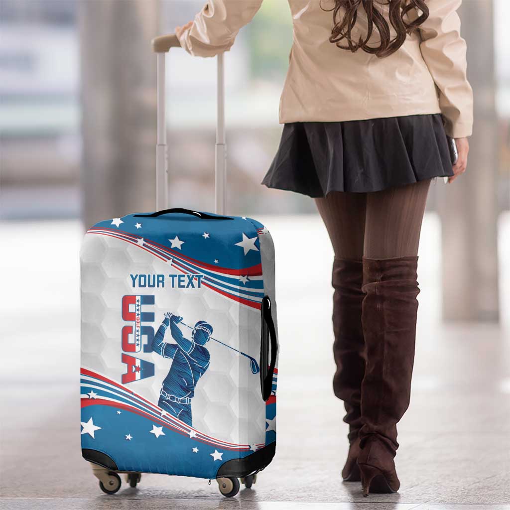 Personalized USA Golf Luggage Cover 2024 United States Flag Curve Style - Wonder Print Shop