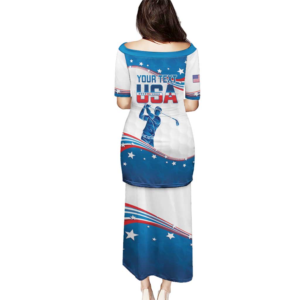 Personalized USA Golf Puletasi 2024 United States Flag Curve Style - Wonder Print Shop