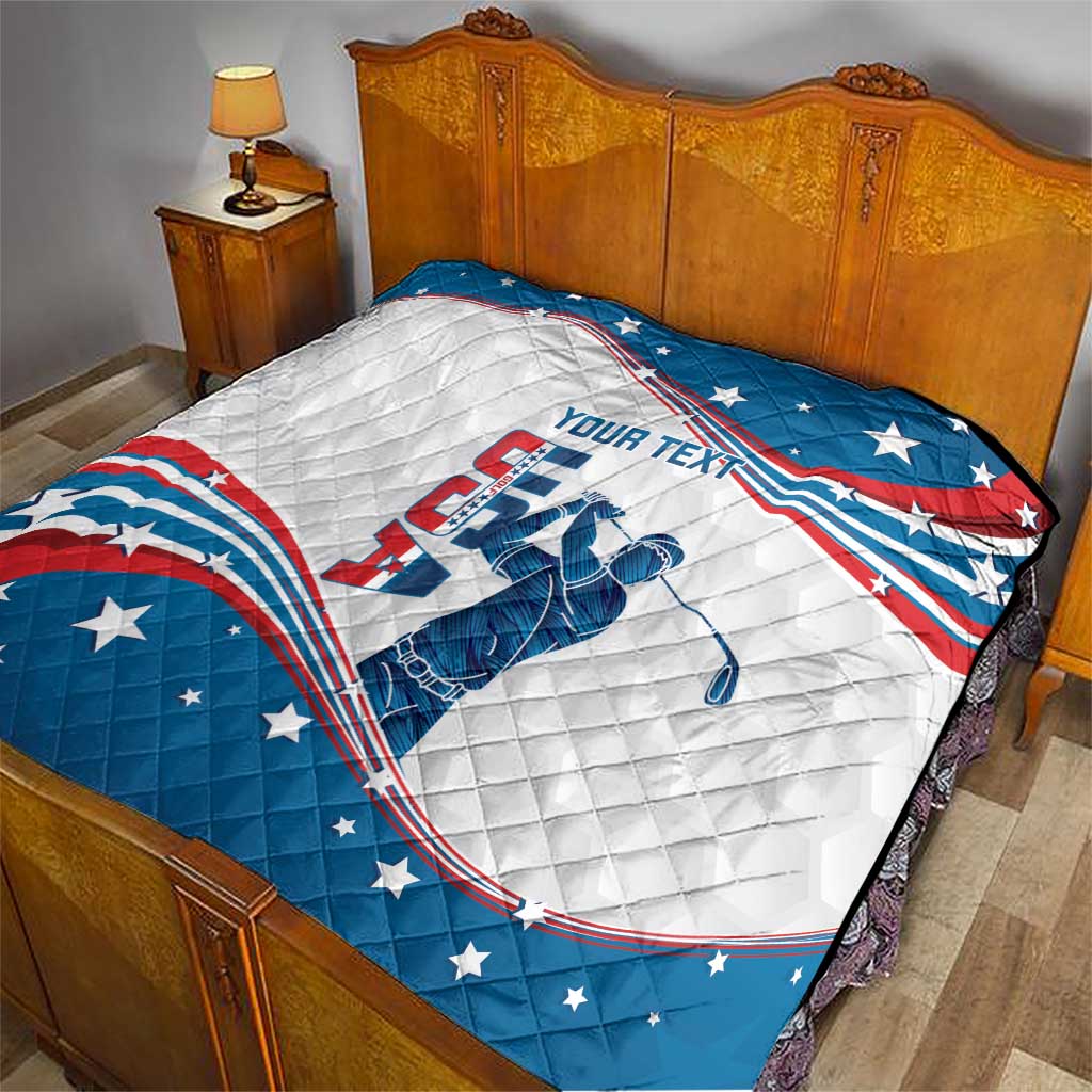 Personalized USA Golf Quilt 2024 United States Flag Curve Style - Wonder Print Shop