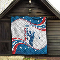 Personalized USA Golf Quilt 2024 United States Flag Curve Style - Wonder Print Shop