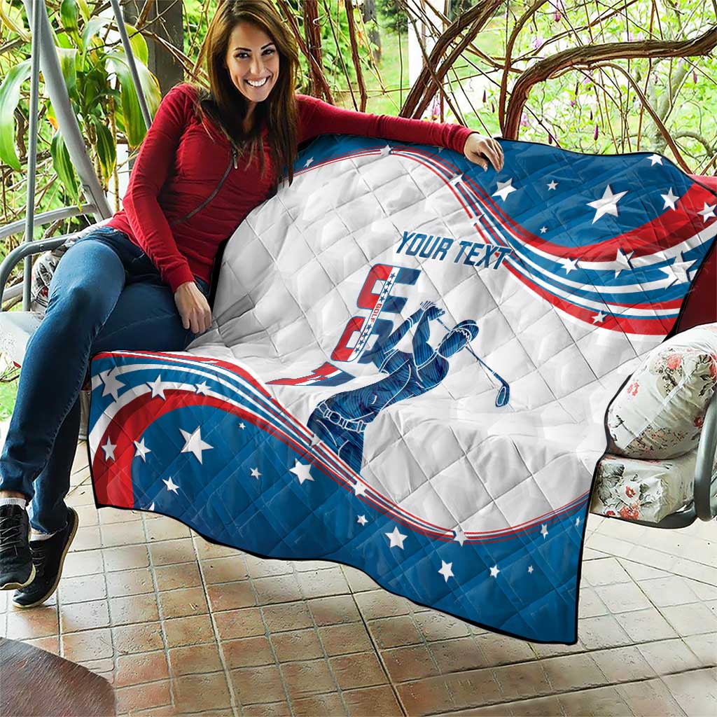 Personalized USA Golf Quilt 2024 United States Flag Curve Style - Wonder Print Shop
