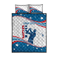 Personalized USA Golf Quilt Bed Set 2024 United States Flag Curve Style - Wonder Print Shop