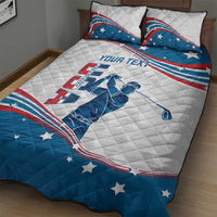 Personalized USA Golf Quilt Bed Set 2024 United States Flag Curve Style - Wonder Print Shop
