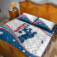 Personalized USA Golf Quilt Bed Set 2024 United States Flag Curve Style - Wonder Print Shop