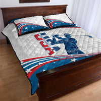 Personalized USA Golf Quilt Bed Set 2024 United States Flag Curve Style - Wonder Print Shop