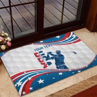Personalized USA Golf Rubber Doormat 2024 United States Flag Curve Style - Wonder Print Shop