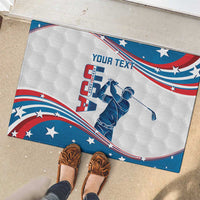 Personalized USA Golf Rubber Doormat 2024 United States Flag Curve Style - Wonder Print Shop