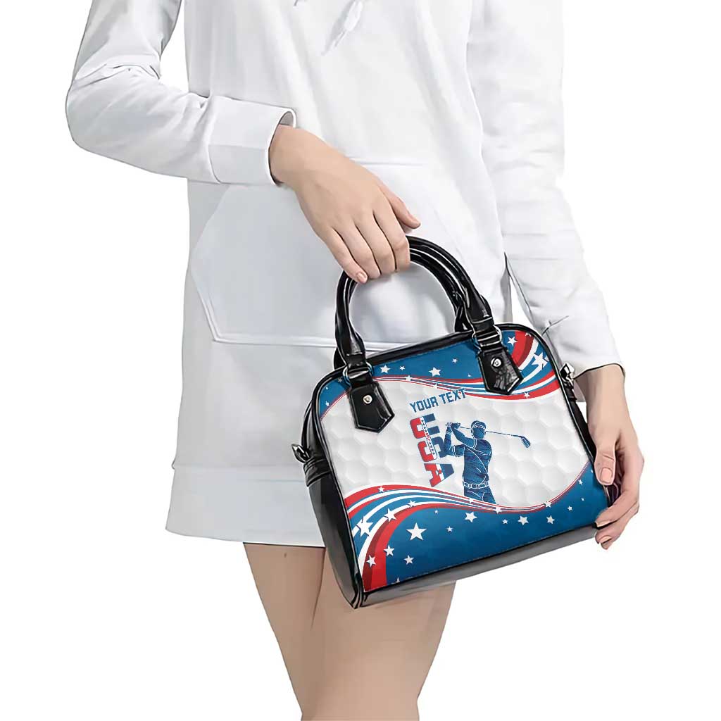 Personalized USA Golf Shoulder Handbag 2024 United States Flag Curve Style