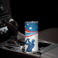 Personalized USA Golf Skinny Tumbler 2024 United States Flag Curve Style - Wonder Print Shop