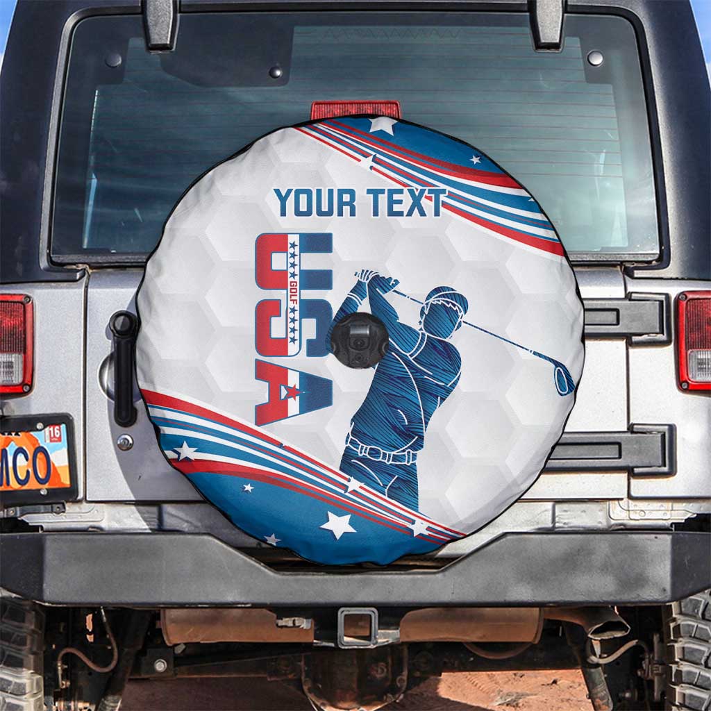 Personalized USA Golf Spare Tire Cover 2024 United States Flag Curve Style - Wonder Print Shop
