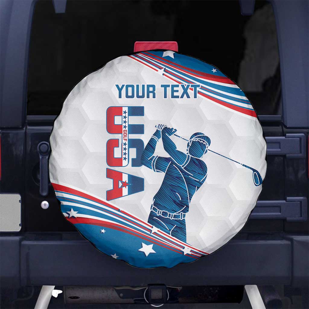 Personalized USA Golf Spare Tire Cover 2024 United States Flag Curve Style - Wonder Print Shop