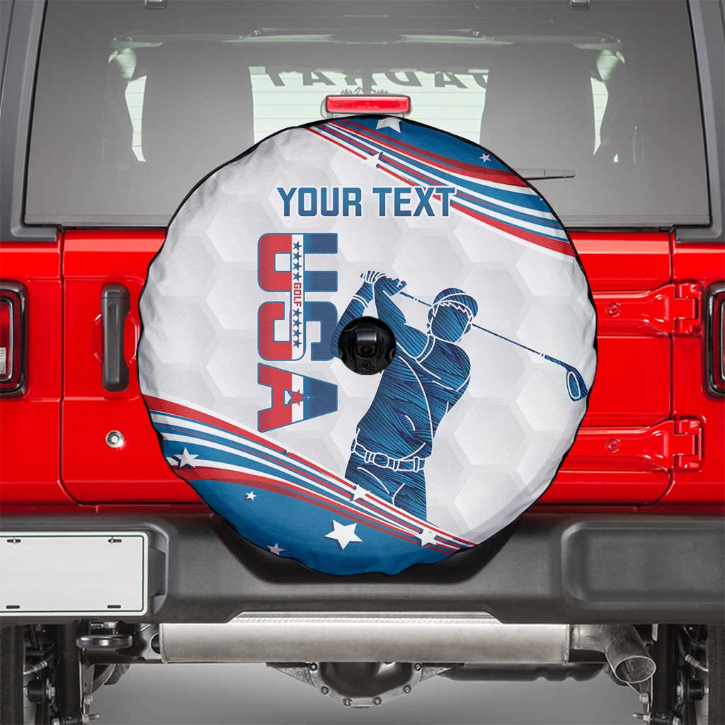 Personalized USA Golf Spare Tire Cover 2024 United States Flag Curve Style - Wonder Print Shop