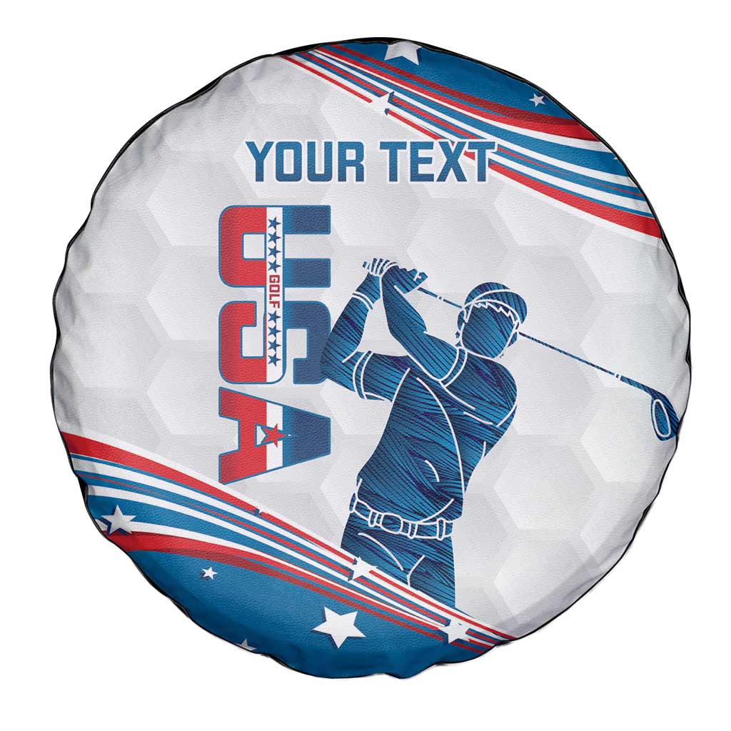 Personalized USA Golf Spare Tire Cover 2024 United States Flag Curve Style - Wonder Print Shop