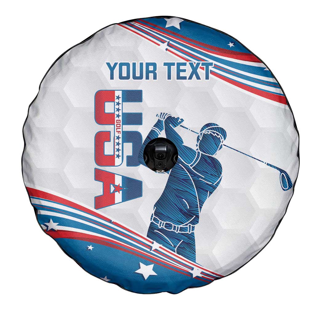 Personalized USA Golf Spare Tire Cover 2024 United States Flag Curve Style - Wonder Print Shop