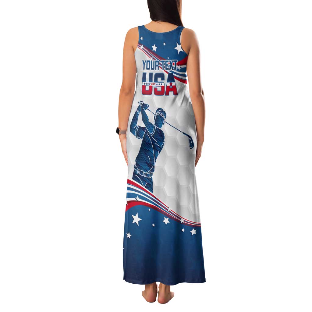 Personalized USA Golf Tank Maxi Dress 2024 United States Flag Curve Style - Wonder Print Shop