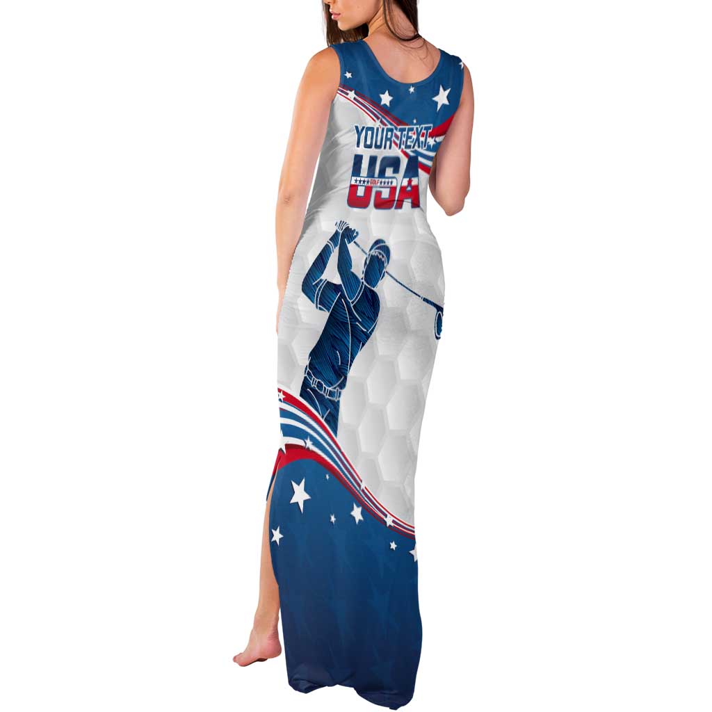 Personalized USA Golf Tank Maxi Dress 2024 United States Flag Curve Style - Wonder Print Shop