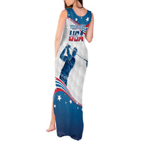 Personalized USA Golf Tank Maxi Dress 2024 United States Flag Curve Style - Wonder Print Shop