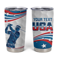 Personalized USA Golf Tumbler Cup 2024 United States Flag Curve Style - Wonder Print Shop