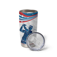 Personalized USA Golf Tumbler Cup 2024 United States Flag Curve Style - Wonder Print Shop
