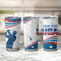 Personalized USA Golf Tumbler Cup 2024 United States Flag Curve Style - Wonder Print Shop