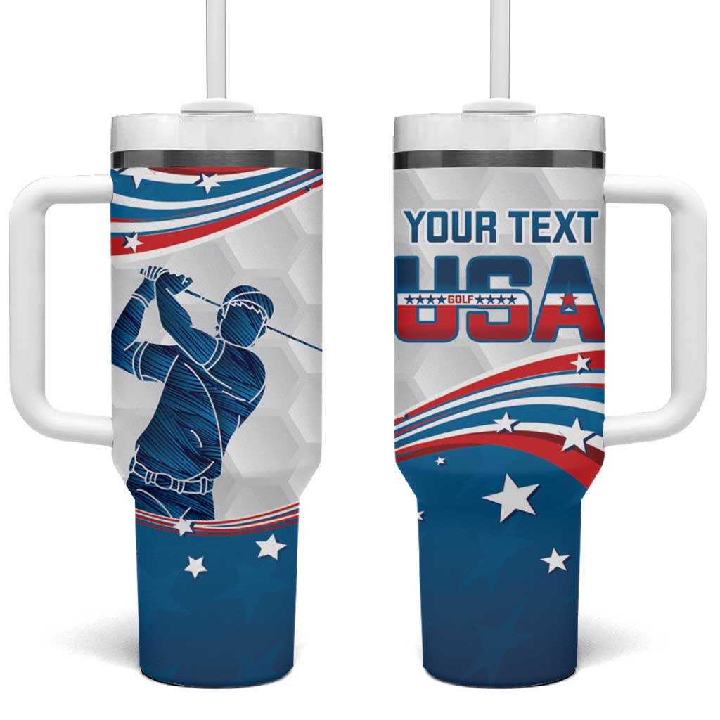 Personalized USA Golf Tumbler With Handle 2024 United States Flag Curve Style - Wonder Print Shop