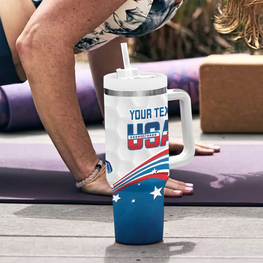 Personalized USA Golf Tumbler With Handle 2024 United States Flag Curve Style - Wonder Print Shop