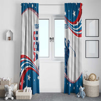 Personalized USA Golf Window Curtain 2024 United States Flag Curve Style - Wonder Print Shop