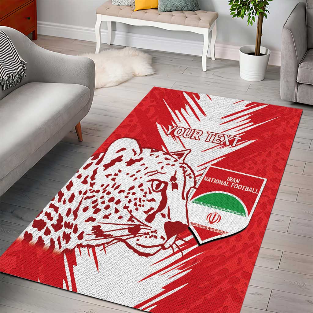 Custom Iran Football Area Rug Go Team Melli Leopard Pattern - Wonder Print Shop