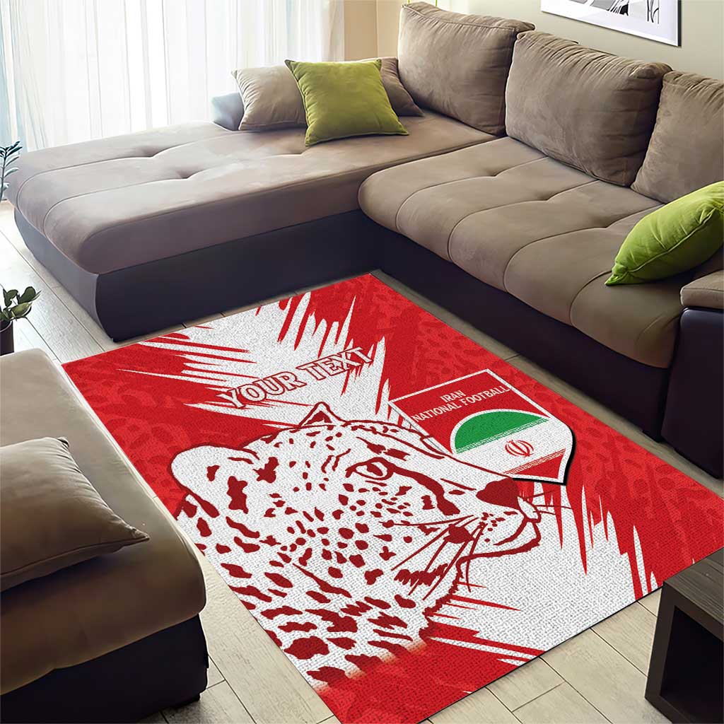 Custom Iran Football Area Rug Go Team Melli Leopard Pattern - Wonder Print Shop