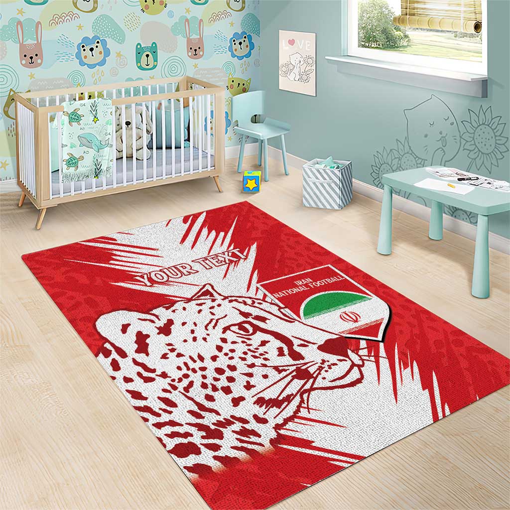 Custom Iran Football Area Rug Go Team Melli Leopard Pattern - Wonder Print Shop