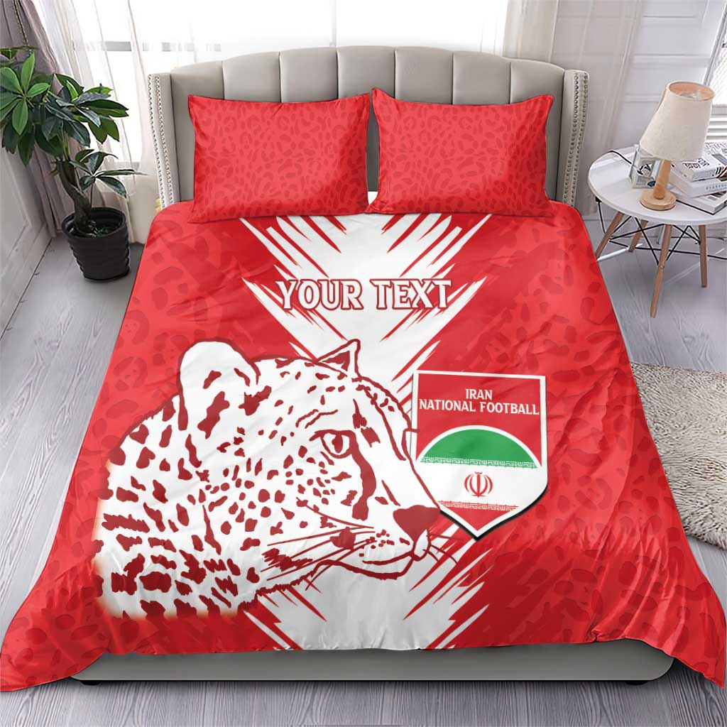 Custom Iran Football Bedding Set Go Team Melli Leopard Pattern - Wonder Print Shop