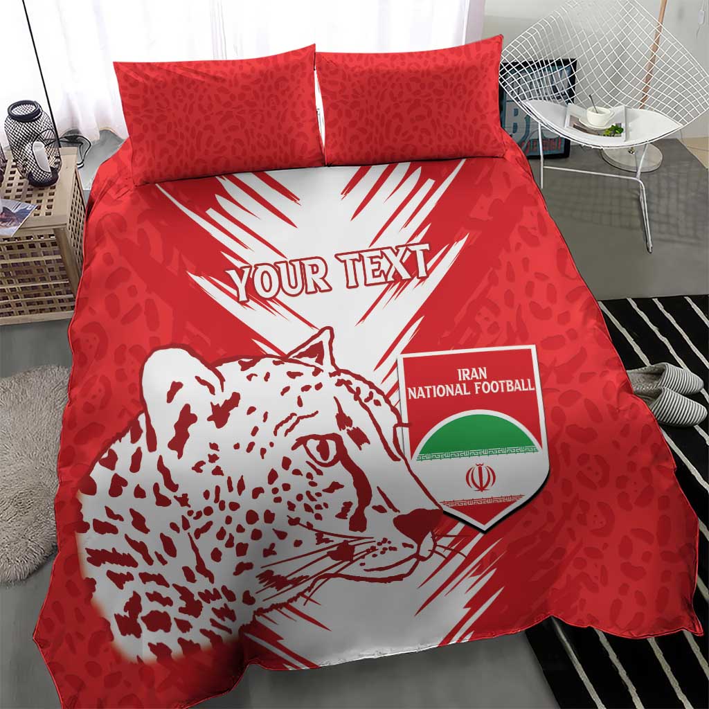 Custom Iran Football Bedding Set Go Team Melli Leopard Pattern - Wonder Print Shop