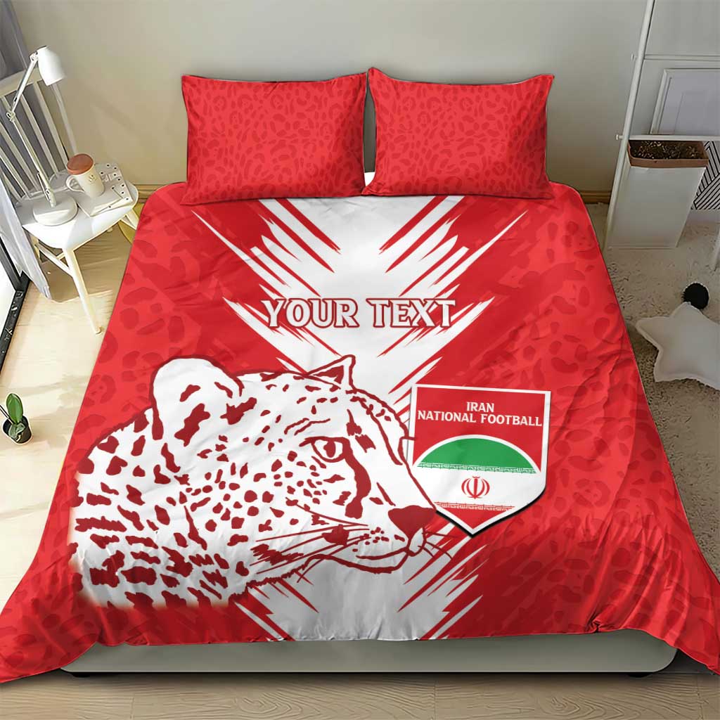 Custom Iran Football Bedding Set Go Team Melli Leopard Pattern - Wonder Print Shop