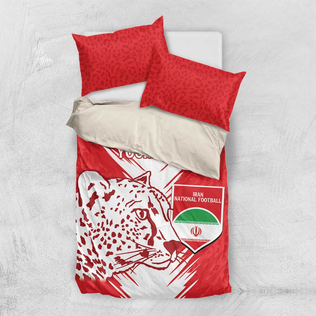 Custom Iran Football Bedding Set Go Team Melli Leopard Pattern - Wonder Print Shop
