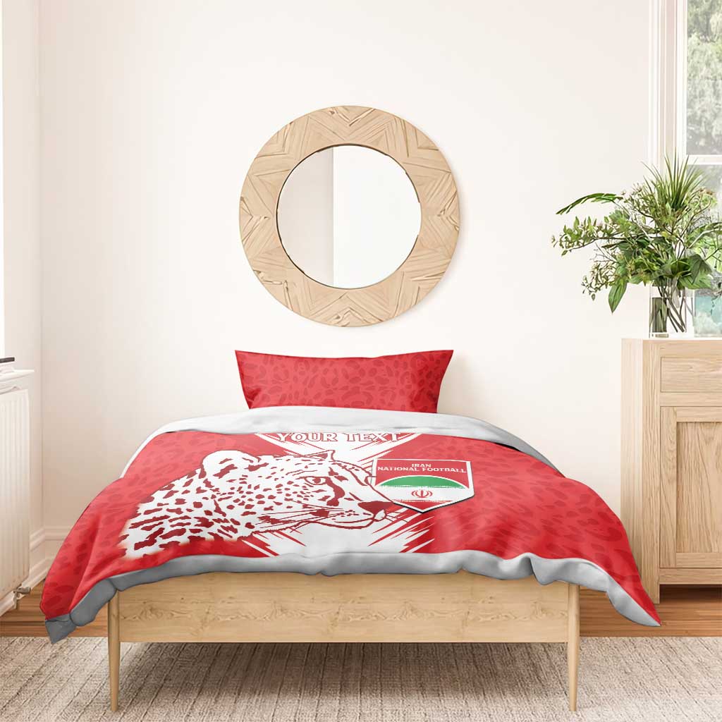 Custom Iran Football Bedding Set Go Team Melli Leopard Pattern - Wonder Print Shop