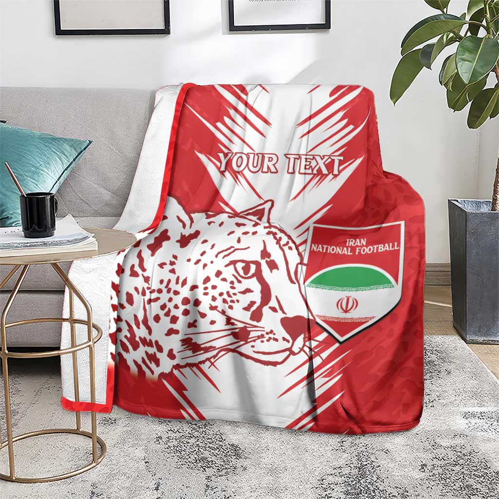 Custom Iran Football Blanket Go Team Melli Leopard Pattern